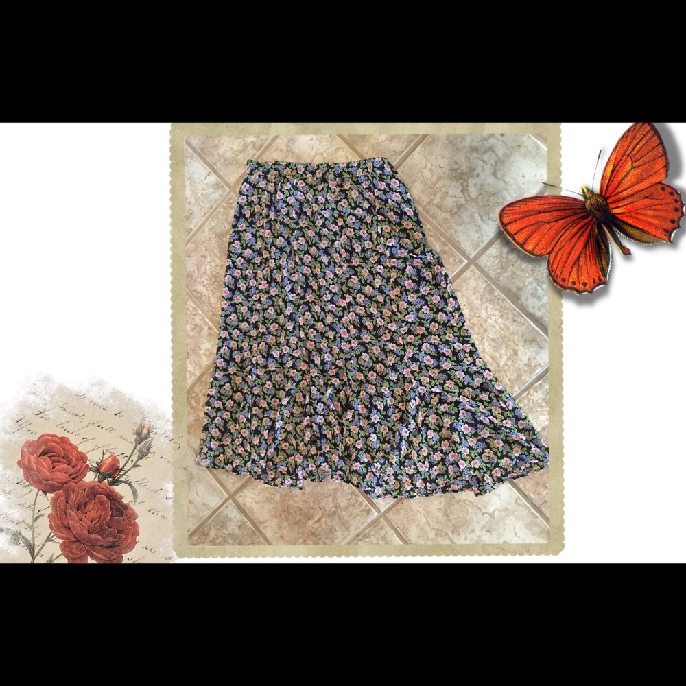 Elisabeth Midnight Florals Skirt 🅿️ NWT - Picture 2 of 3